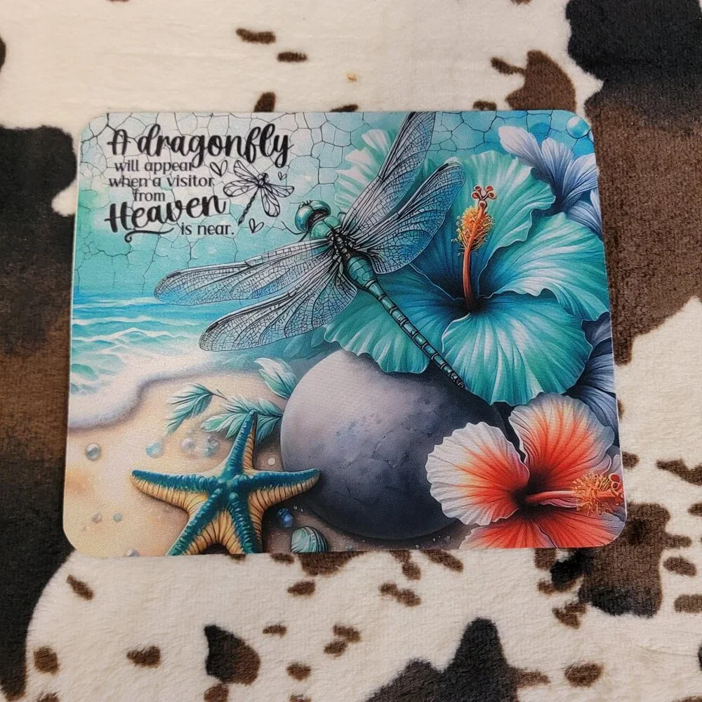 Dragonfly Heaven Quote Non Slip Custom Mouse Pad